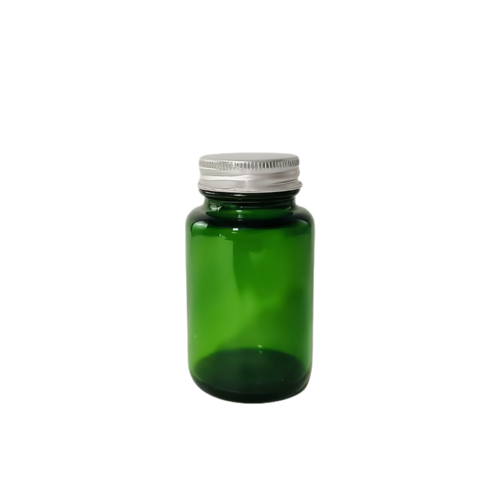 Green pill bottle 60ml 120ml custom supplement containers